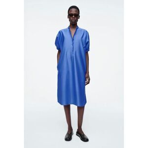 COS Belted Cotton Shirtdress Blue Size 2